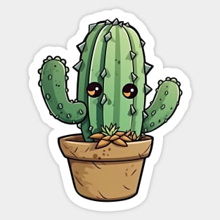 Nice lovely cactus in a pot. Sticker